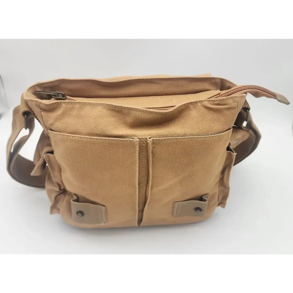 MOACC Canvas Camera Tote Bag Tan Beige Handle and Strap